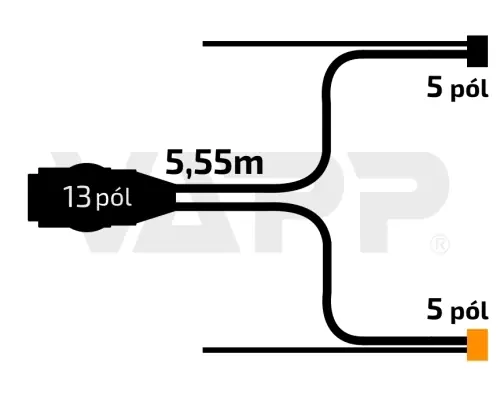 Pouze Dnes Kabeláž 5,55 m/13-pól/baj5/vývody QS75, VAPP PROFI 8 Lucidity kompatibilní