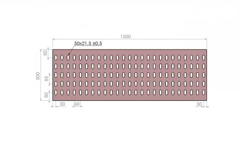 Sezónní Sleva Plech děrovaný 1500 x 500/tl. 3 mm KB (85x60), pozink