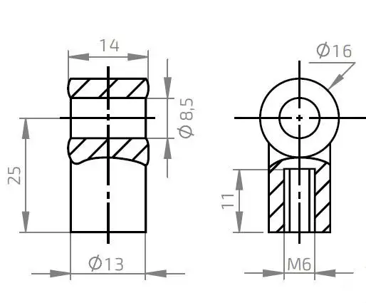 Oko k plynové vzpěře BM, pr. 8,5mm, c=25mm, pro závit M6, plast Bezpečná Platba