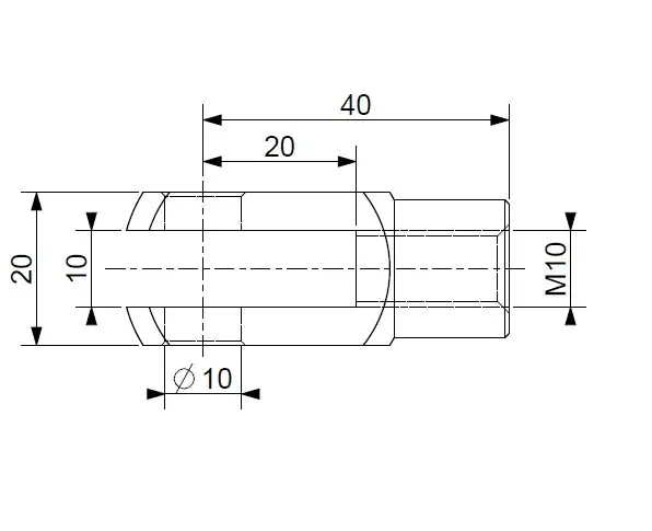 Vidlice k plynové vzpěře 8x16, otvor 10mm, pro závit M10, ocel Cenově Výhodný