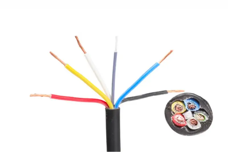 Kabel 5x0,75, černá/ bílá/ červená/ žlutá/ modrá, metráž Akce