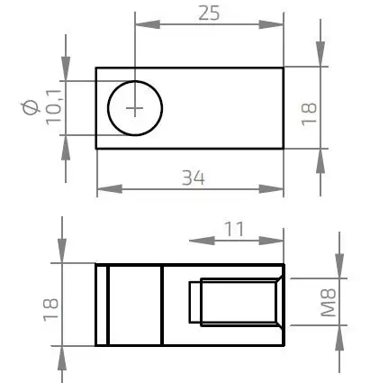 Oko k plynové vzpěře BM, pr. 10,1mm, c=25mm, pro závit M8, ocel Sezónní Sleva