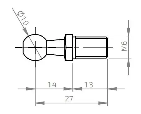 Nejlepší Cena Čep kulového kloubu k plynové vzpěře BM, c=27mm, M6, ocel