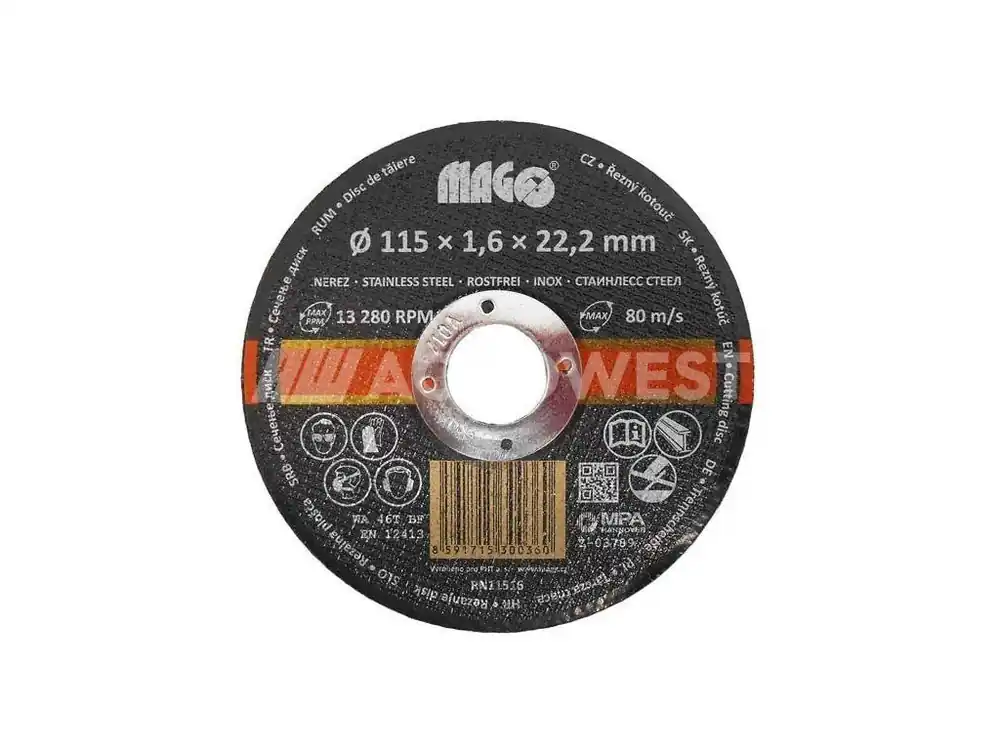 Kotouč řezný na nerez 115x1,6x22,2mm Cenová Bomba