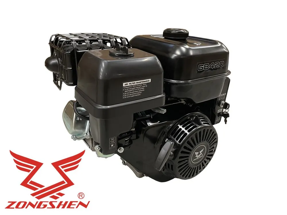 Motor ZONGSHEN GB420, 13 HP s elektrickým startérem, horizontální hřídel 25,4 x 60 mm Poslední Šance