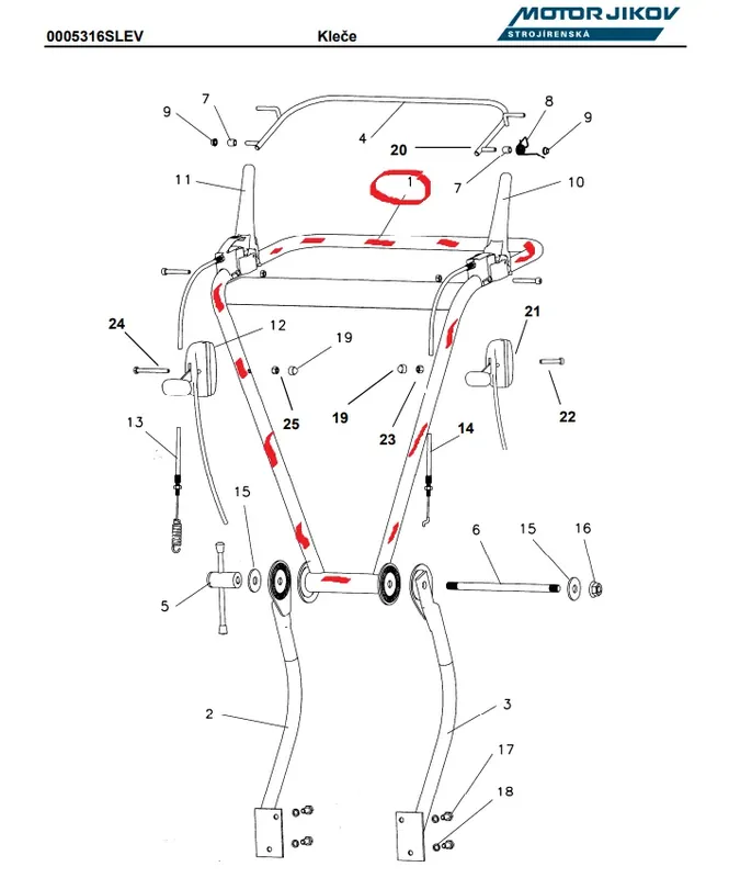 Kup Teď Horní díl klečí pro BDR 583 SLEV Motor JIKOV Green a.s.