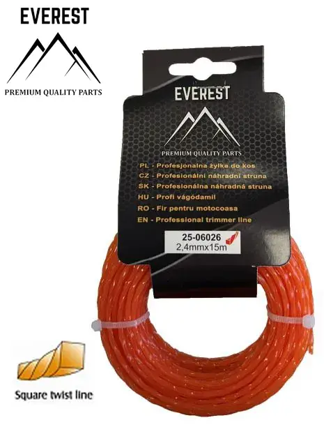 Cenově Výhodný Struna sekací 2,65 mm x 15 m TWIST čtvercová