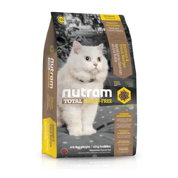 Tovární Cena T24 Nutram Total Grain Free Salmon Trout Cat - bezobilné krmivo - losos a pstruh, pro kočky a koťata Nutram Pet Product (Canada)