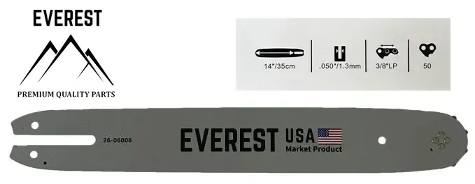 Vodící lišta 35cm 3/8" LP 1,3mm / 50 článků 140SPEA074 EVEREST - Made in USA Akce