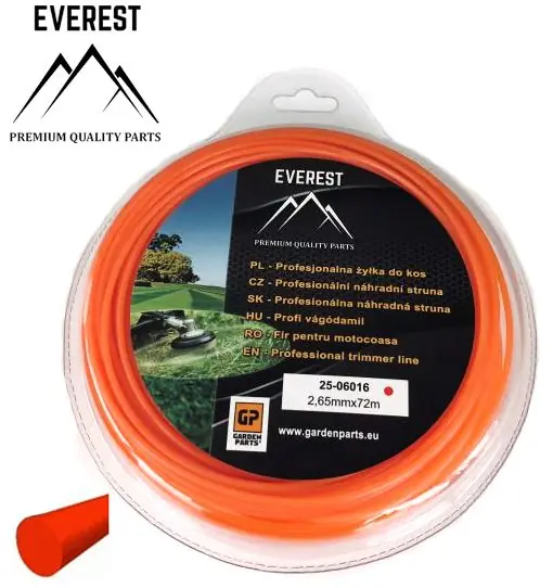 Struna do křovinořezu kulatá 2,65mm 72M EVEREST Přímo Od Výrobce