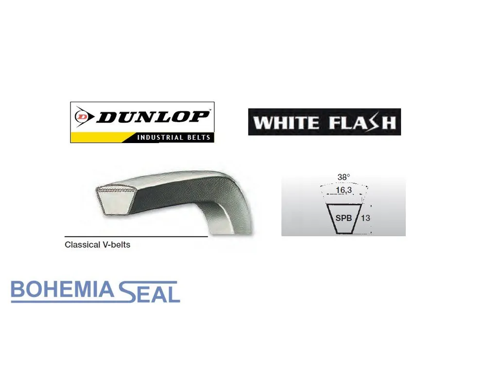 Rychlé Dodání Klínový řemen SPB 16,3 x 1310 Lw, 1332 La, Dunlop White Flash