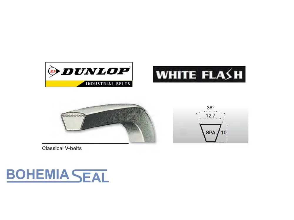 Klínový řemen SPA 12,7 x 1250 Lw, 1268 La, Dunlop White Flash Nová Kolekce