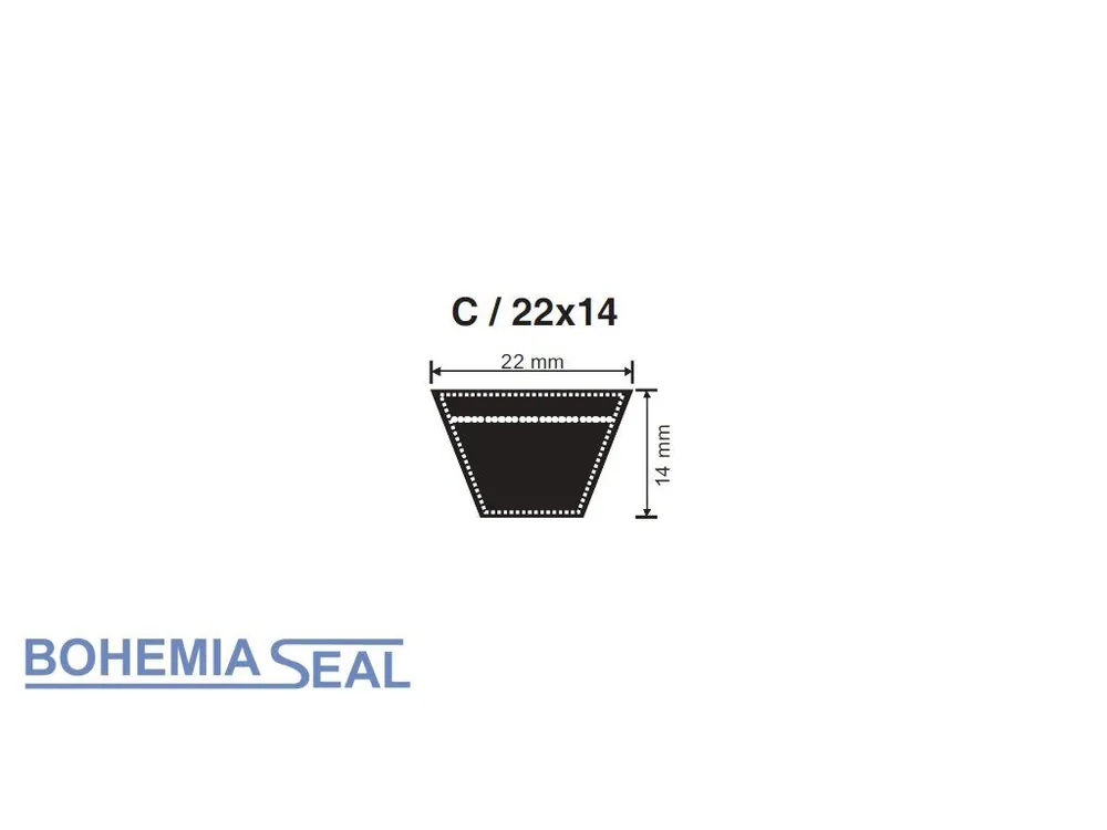 Klínový řemen C 22 x 7580 Li, 7638 Lw, Stoutbelt Akce