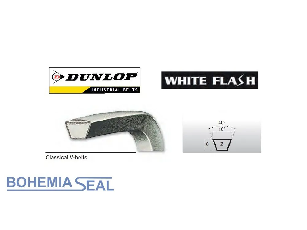 Klínový řemen (Z 45 3/4) Z 10 x 1160 Li, 1182 Lw, Dunlop White Flash Nejlepší Volba